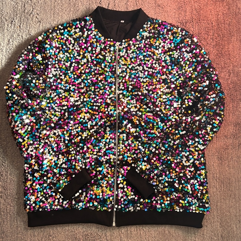 Multicolored Sequined Jacket. Worn Once - image 3
